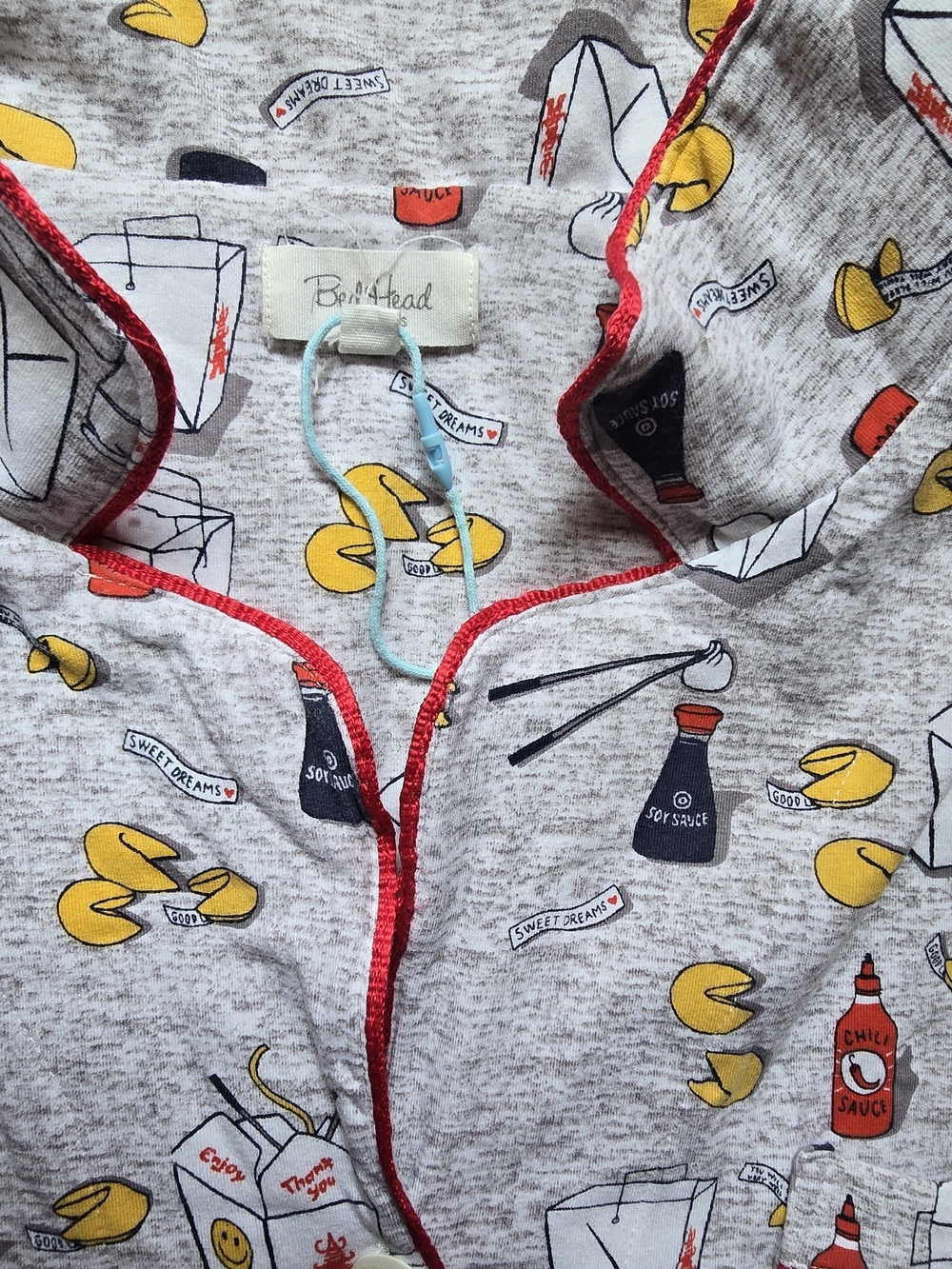 Woman's Gray Noodle & Sauce Pajama Pants - Picture 5 of 6